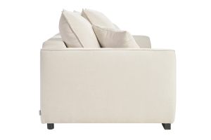 Canapé convertible 3 places en tissu effet velours beige avec matelas 12 cm ARMAND