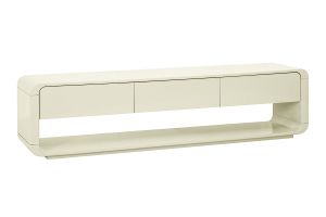 Meuble TV design beige laqué brillant 3 tiroirs L179.5 cm SAILOR
