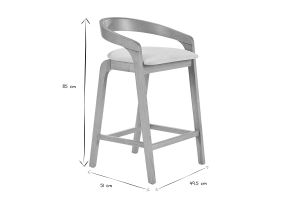 Tabourets de bar en tissu effet velours texturé beige et bois clair H68 cm (lot de 2) PULSO