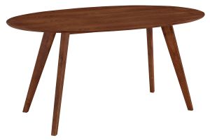 Table à manger vintage ovale en bois foncé L160 cm MARIK