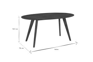 Table à manger vintage ovale en bois foncé L160 cm MARIK