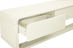 Meuble TV design beige laqué brillant 3 tiroirs L179.5 cm SAILOR