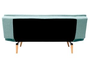 Canapé convertible scandinave 3 places en tissu vert lagon et bois clair SENSO