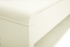 Meuble TV design beige laqué brillant 3 tiroirs L179.5 cm SAILOR