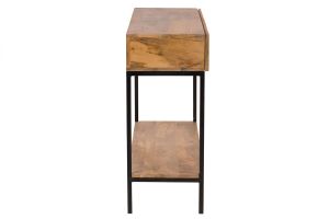 Console industrielle avec rangements 2 tiroirs en bois manguier massif et métal noir L110 cm YPSTER