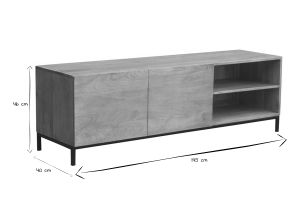 Mobile TV industriale legno di mango e metallo YPSTER
