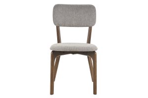 Chaises en tissu effet velours texturé gris et bois foncé (lot de 2) JOCA