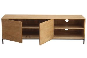 Meuble TV industriel en bois manguier massif et métal L145 cm YPSTER
