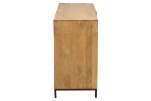 Buffet industriel en bois manguier massif et métal noir 2 portes L145 cm YPSTER