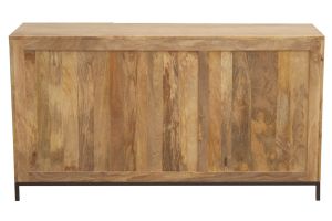 Buffet industriel en bois manguier massif et métal noir 2 portes L145 cm YPSTER