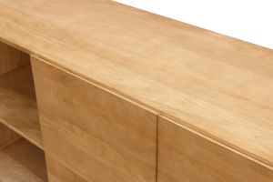 Buffet industriel en bois manguier massif et métal noir 2 portes L145 cm YPSTER