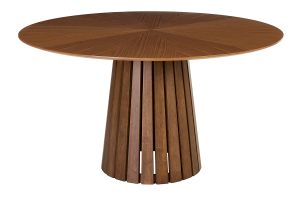 Table à manger ronde en bois foncé noyer D137 cm DITA
