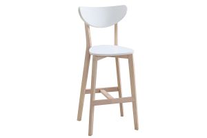 Tabourets de bar scandinaves blanc et bois 75 cm (lot de 2) LEENA