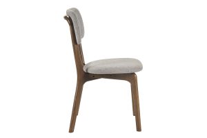 Chaises en tissu effet velours texturé gris et bois foncé (lot de 2) JOCA