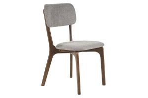 Sedie in tessuto effetto velluto grigio testurizzato e legno scuro (set di 2) JOCA