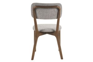 Chaises en tissu effet velours texturé gris et bois foncé (lot de 2) JOCA