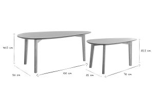 Tables basses gigognes scandinaves bois clair chêne (lot de 2) ARTIK