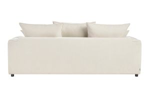 Canapé convertible 3 places en tissu effet velours beige avec matelas 12 cm ARMAND