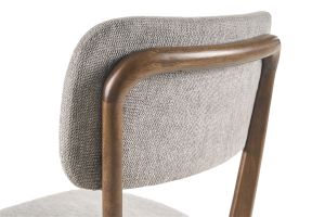 Chaises en tissu effet velours texturé gris et bois foncé (lot de 2) JOCA