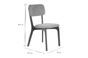 Chaises en tissu effet velours texturé gris et bois foncé (lot de 2) JOCA
