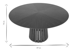 Table à manger ronde en bois foncé noyer D137 cm DITA