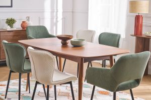 Tavolo da pranzo allungabile noce naturale L130-160 cm NORDECO