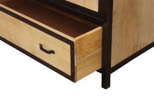 Armoire industrielle en bois massif manguier et métal noir L90 cm INDUSTRIA