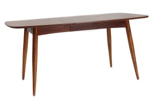 Table à manger extensible rectangulaire en bois foncé L130-160 cm NORDECO
