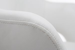 Chaise de bureau à roulettes design blanc et acier chromé JESSY