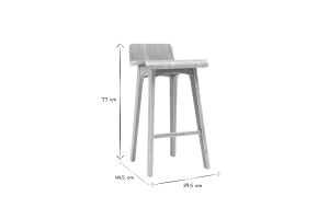 Chaise de bar scandinave bois naturel H65 cm BALTIK