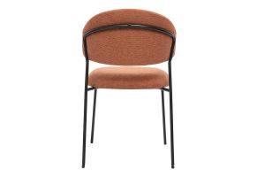 Sillas de tejido efecto terciopelo texturizado tierra quemada y metal negro (lote de 2) BENTA