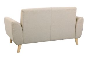 Canapé scandinave 2 places en tissu beige et bois clair EKTOR