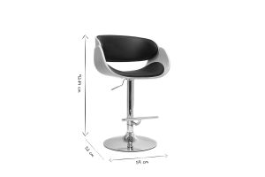 Tabouret de bar design réglable noir et bois clair BENT