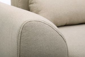 Canapé scandinave 3 places en tissu beige et bois clair EKTOR