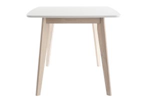 Table à manger scandinave blanc et bois clair rectangulaire L150 cm LEENA