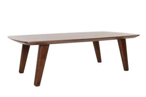 Table basse rectangulaire vintage bois foncé noyer L120cm FIFTIES