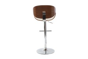 Tabouret de bar design blanc et bois foncé WALNUT