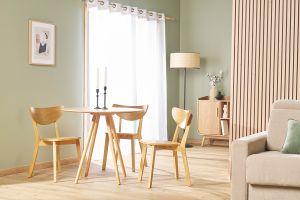 Table à manger ronde bois clair D90 cm ARTIK