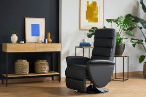 Fauteuil relax manuel noir NELSON