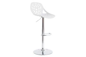 Tabourets de bar design avec motif baroque blanc (lot de 2) BAROCCA