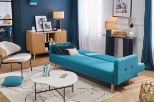 Divano letto scandinavo 3 posti blu anatra ULLA