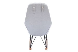 Poltrona relax - Sedia a dondolo tessuto grigio gambe in metallo e frassino JHENE
