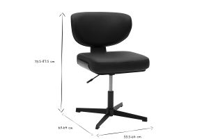 Chaise de bureau noire et bois foncé noyer HANZ