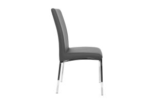 Chaises design gris et métal acier chromé (lot de 2) SIMEA