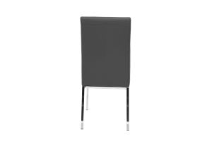 Chaises design gris et métal acier chromé (lot de 2) SIMEA