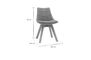 Chaises scandinaves en tissu gris et bois clair (lot de 2) MATILDE
