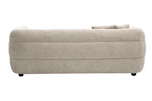 Divano 3 posti in tessuto effetto velluto testurizzato beige JOYA
