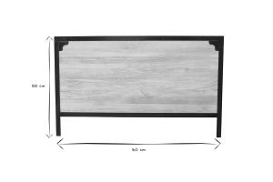 Tête de lit en bois manguier massif et métal noir L165 cm INDUSTRIA