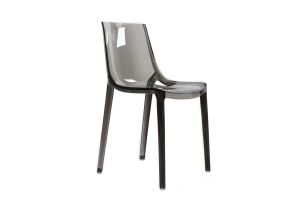 Chaises design empilables gris transparent intérieur - extérieur (lot de 2) YZEL