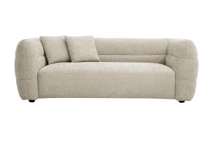 Canapé 3 places en tissu effet velours texturé beige JOYA